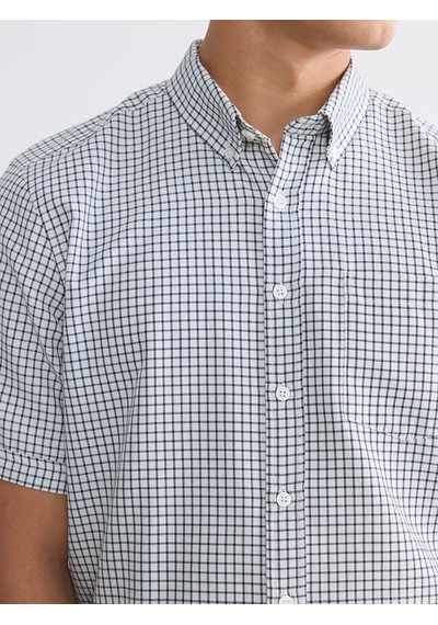 Lcwaıkıkı Classic Beyaz Regular Fit Ekose Poplin Erkek Gömlek