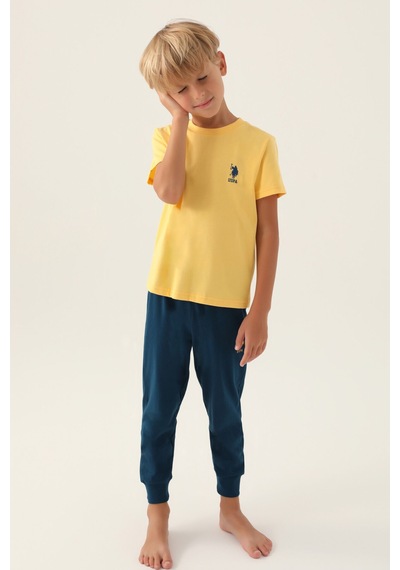 U.S. Polo Assn. Erkek Çocuk Yeşil Pijama Takımı 5274-43359 Yeşil