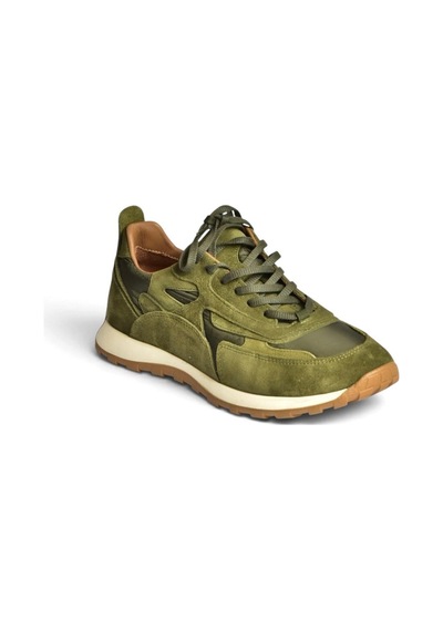 Fox Shoes Z312507561 Yeşil Hakiki Deri Süet Kadın Spor Ayakkabı