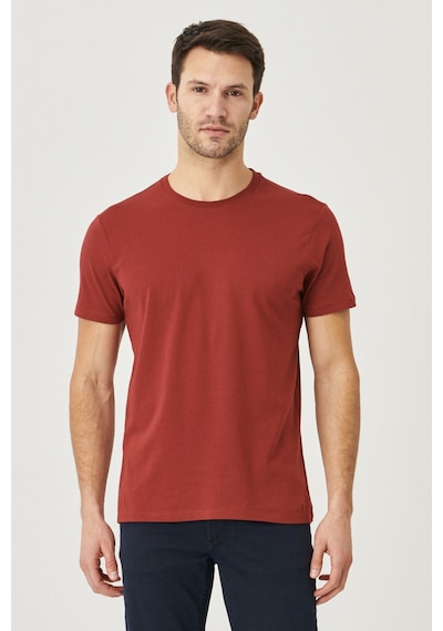 AC&Co / Altınyıldız Classics 4A4800000001BRDXS Slim Fit Bisiklet Yaka Kısa Kol Pamuklu Erkek Tişört Bordo