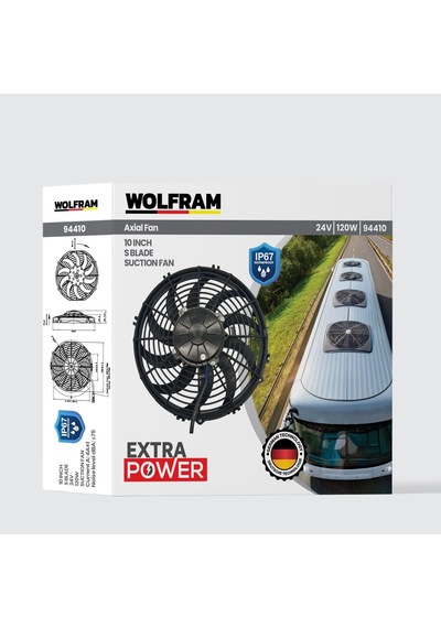 Axial Fan 10 İnch S Kanat Ip67 Su Geçirmez Wolfram 94410