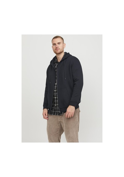 Jack & Jones Plus Büyük Beden Kapüşonlu Üst Reißverschluss Black