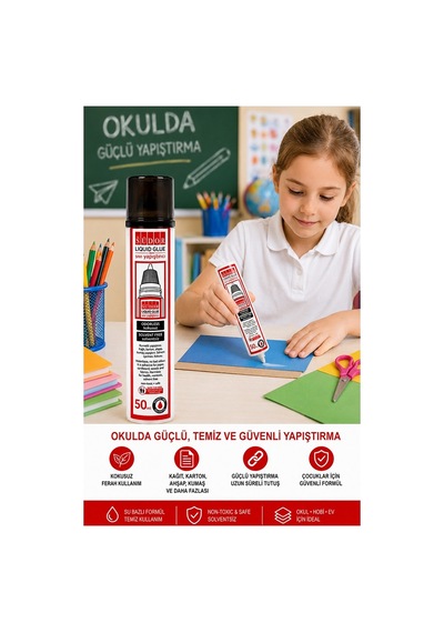 Sıvı Yapıştırıcı Şeffaf 50ml 2 Adet Südor Plastik Tüpte Sıvı Uhu Kağıt Karton Yapıştırıcısı Zararsız Okul Büro Ofis