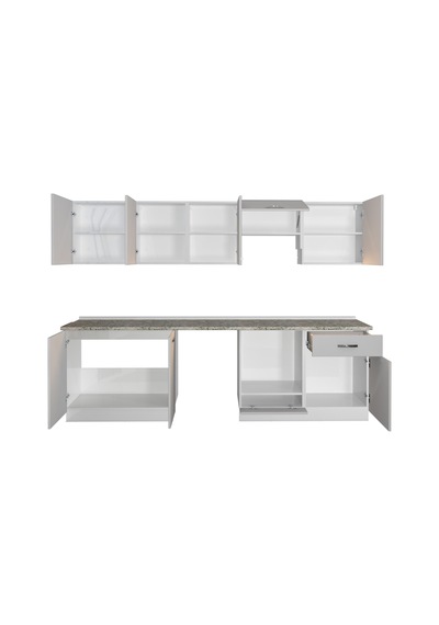 Decoraktiv Elite 280 Ankastre Fırın Modüllü Mdf Hazır Mutfak Dolabı - Tezgah Dahil - Buz Gri Açık Gri Decoraktiv Elite 280 Ankastre Fırın Modüllü Mdf Hazır Mutfak Dolabı - Tezgah Dahil - Buz Gri Açık Gri