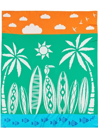 Organik Triko Bebek Örtüsü, Beach 80x90 , Yeşil