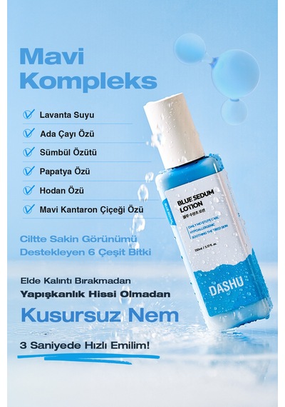 Yağ - Nem Dengesi Sağlayan Hyalüronik Asit İçerikli Nemlendirici Losyon Dashu Blue Sedum Lotion