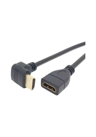 Alfais 4666 Hdmi Dişi Erkek Uzatma 90 Derece Dirsek Kablosu 0.5 Metre