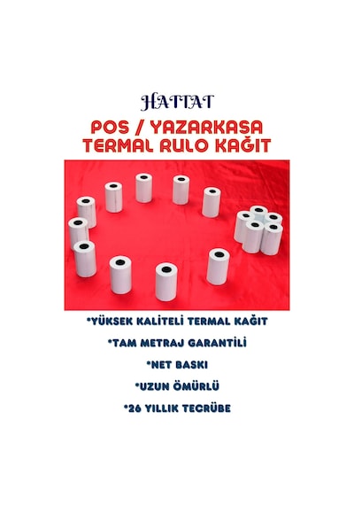 Hattat Termal Pos Rulo 10 Adet Rulo 56 MM x 25 M