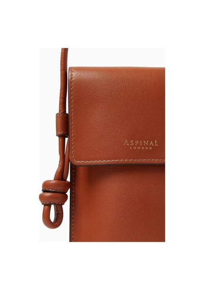 Aspinal Of London Ella Phone Pouch, Deri Çanta Omuz Çantası Kahverengi