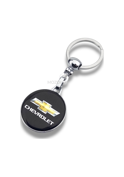 Yüksek Kaliteli Siyah Chevrolet Logolu Damla Baskılı Şık Hediyelik Araç Anahtarlığı