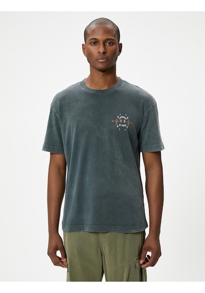 Koton Oversize Tişört Arkası Baskılı Yıkamalı Bisiklet Yaka Antrasit 4Sam10248Hk Antrasit Koton Oversize Tişört Arkası Baskılı Yıkamalı Bisiklet Yaka Antrasit 4Sam10248Hk Antrasit