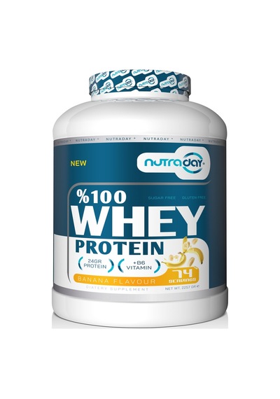 Whey Protein 2257 Gr Muz Aromalı Protein Tozu 24 Gram Protein 74 Servis
