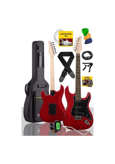 Midex Rph-30rd Gül Klavye Strat Kasa Sss Elektro Gitar Seti