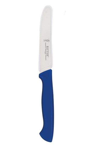 Solingen Mavi Sebze Bıçağı Tırtıklı, 22 Cm, Paslanmaz Alman Çeliği, Ergonomik Sap Tekli -158 Mavi