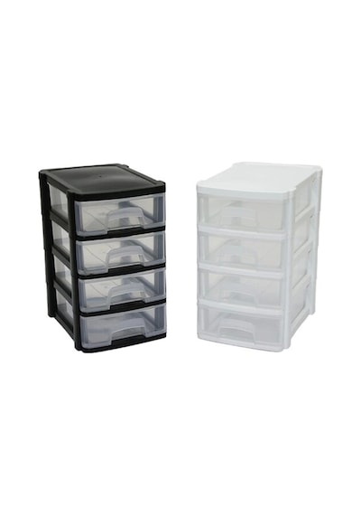 Tonton - Mini Çekmece 4 Katlı 10.3x13.9x16.6cm 4533 Çok Renkli