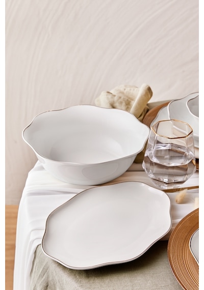Emsan Fine Bone Lotus Platin 53 Parça Yemek Takımı