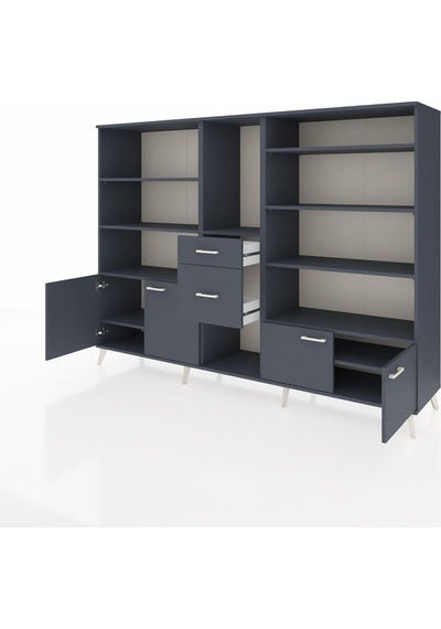 Hyperion Dolap 10 Raflı 2 Çekmeceli 4 Kapaklı 220x44x163 Antrasit Antrasit-antrasit Hyperion Dolap 10 Raflı 2 Çekmeceli 4 Kapaklı 220x44x163 Antrasit Antrasit-antrasit