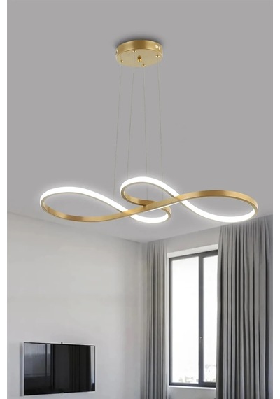 Modern Yol Led Avize Orjinal Kaplama - 3 Renk Kumandasız - Gold Gold