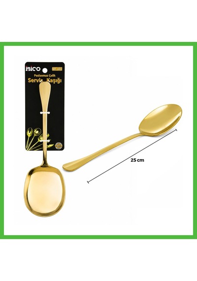 Vaveni 25 Cm Metal Servis Kaşığı Altın Renk Arz