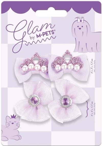 M-pets Glam Fiyonklu Kedi Ve Köpekler İçin Aksesuar Toka Mor Mor