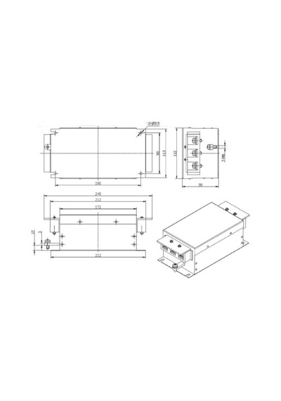 Aerodev Dnf55-y-3x60a ,3-faz 380v/60a Emc Filtre