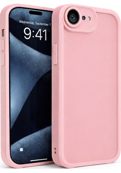 Apple Uyumlu iPhone 16 E Kamera Çıkıntılı Mat Silikon Telefon Kılıfı Pembe