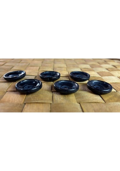 Siyah Oval Derin Düğme 10'lu 40 Boy 25,4mm