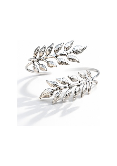 Luleaf Gümüş Yıldız Figürlü Gümüş Renkli Kol Takısı Üst Kol Bileziği Bohem Spiral Kolluk Silver Pazı Takısı Mat Gri
