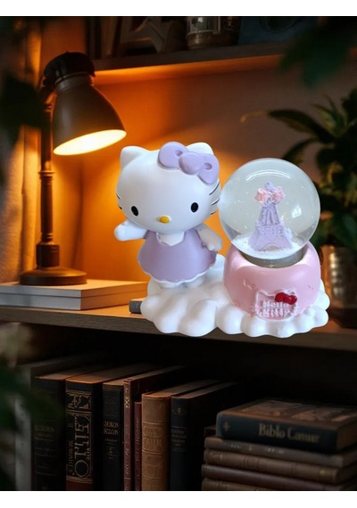 9cmx8cm Ebat Pilli Işıklı Dekoratif Kar Küre Pembe