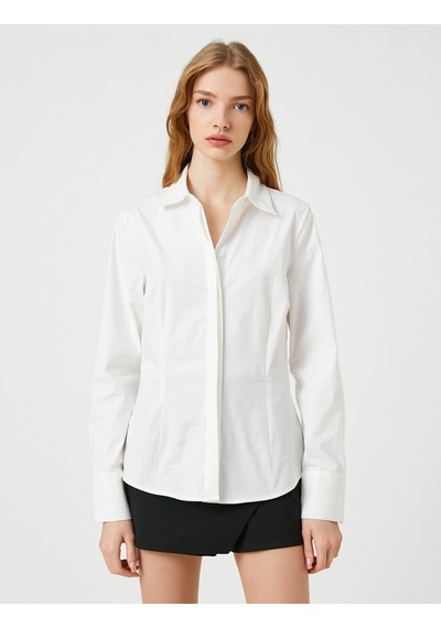 Koton Basic Poplin Gömlek Gizli Düğmeli Uzun Kollu Kırık Beyaz 3sal60043ıw 3SAL60043IW001 Ekru Koton Basic Poplin Gömlek Gizli Düğmeli Uzun Kollu Kırık Beyaz 3sal60043ıw 3SAL60043IW001 Ekru