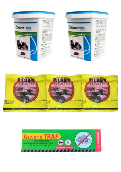 Klerat Pelet Yem 2 x 80 G + Rats Fare Pastası 3 x 100 G + Asworld Fare Yapışkanı