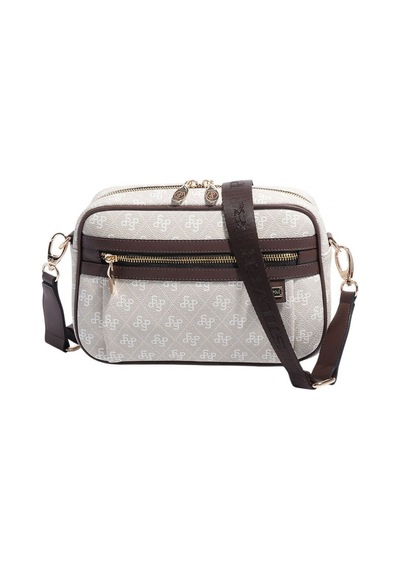 Silver Polo Sp1280 Kadın Çapraz Çanta Monogram Taş-kahve