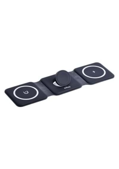 W07b Siyah 3 İn 1 Manyetik Kablosuz Şarj Standı Apple Uyumlu iPhone, Airpods