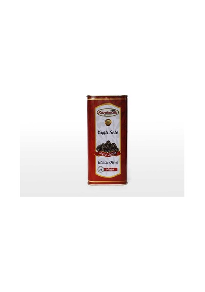 Karabacak Mega Yağlı Sele Zeytin 1 Kg Teneke Kutu