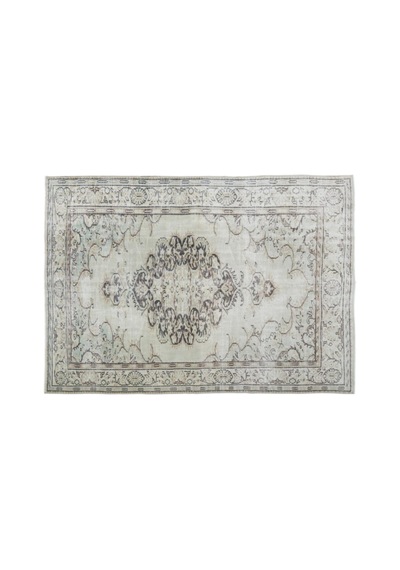 El Dokuması Vintage Yün-pamuk Bej Halı 15540 183 X 263 Cm
