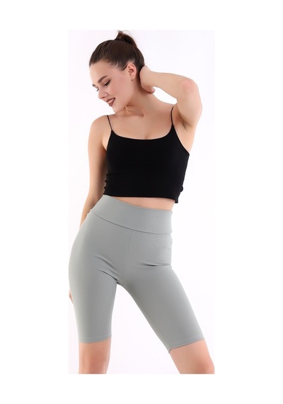 Self Clothing Kadın Mint Yeşil Yüksek Bel Fitilli Dayanıklı Örme Kumaş Toparlay (548212925)