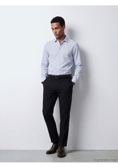 Lcw Busıness Mavi Slim Fit Uzun Kollu Armürlü Erkek Gömlek