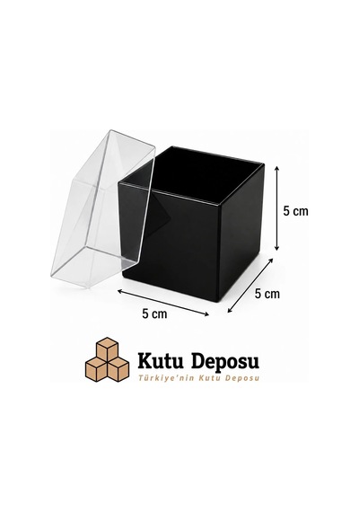 5x5x5 Cm Asetat Kapaklı Takı Kutusu-siyah Demonte 50 Adet