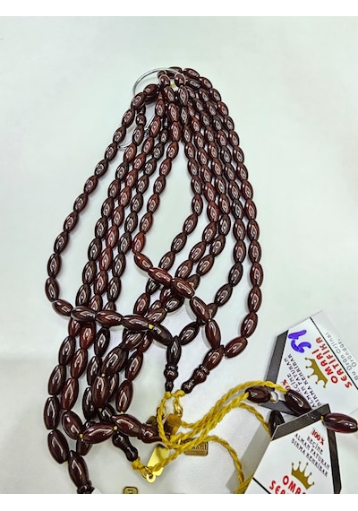 Omari İmzalı Sertifikalı Alman Faturan Sıkma Kehribar Tesbih 7x12 43805729