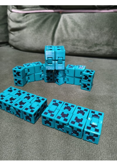 Minecraft Creeper Tasarımlı 3d Baskı Sonsuzluk Rahatlatıcı Küpü Infinity Cube