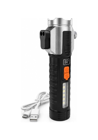 Gs-15600 Profesyonel Şarjlı Suya Ve Darbeye Dayanıklı El Feneri Kemer Kesme Cam Kırma Mıknatıslı