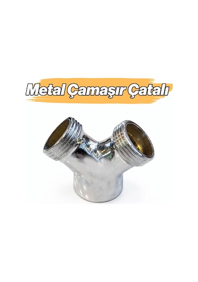 Lexroo Metal Çamaşır Bulaşık Çatalı Musluk Girişi Uzun Ömürlü Metal Gövde Çift Musluk Bağlantı