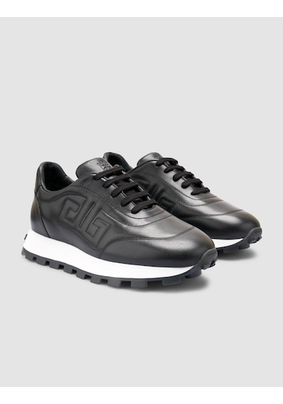 %100 Hakiki Deri Siyah Kadın Sneaker Siyah