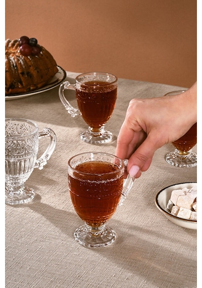 Karaca Leyla 4 Kişilik Çay Fincan Seti 190 Ml Şeffaf
