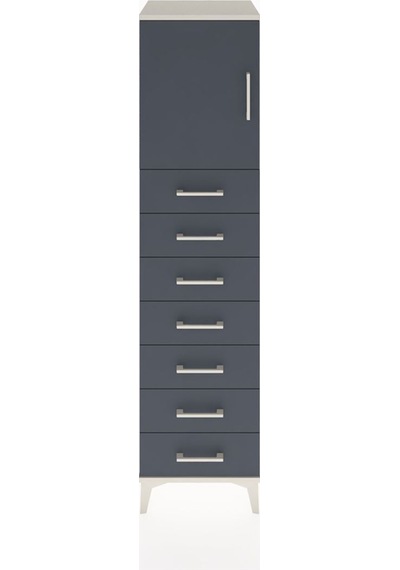 Hyperion Dolap Tek Raflı 7 Çekmeceli Tek Kapaklı 44x44x182 Aytaşı-antrasit Aytası