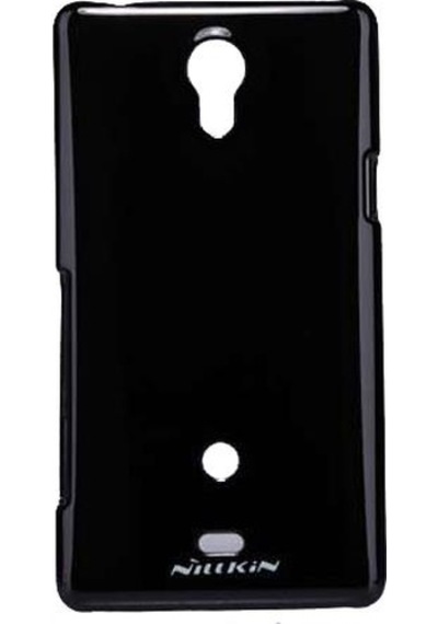 Nillkin Xperia T Lt30p İle Uyumlu Parlak Sert Kauçuk Kılıf Siyah Siyah