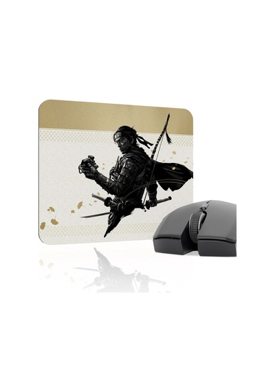 Ghost Of Tsushima Kaymaz Dikişli Kauçuk Oyuncu Mousepad V1 - 22x18 Gaming Mouse Pad Fare Altlığı