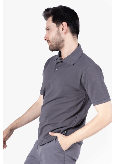 Polo Yaka T-shirt Antrasit Gri