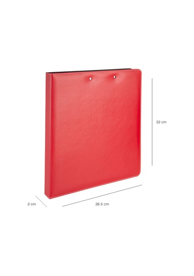 Evrak Sunum Tanıtım Firma Klasörü Sekreterlik A4 150 Yaprak Kapasiteli Ring Binder File Vegan 26,5x32 Cm. Kırmızı