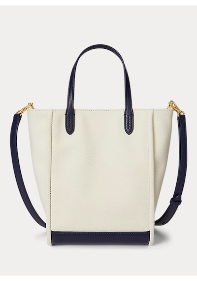 Lauren Ralph Lauren Krem - Lacivert Kadın El Çantası 431982235002 Krem - Siyah